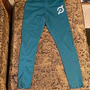 Teal Athletic Leggings with Logo